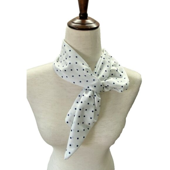 Unbranded Accessories - Vintage Mod Polka Dot Scarf Asymmetric Loop Nautical Classic Spring Retro Modest